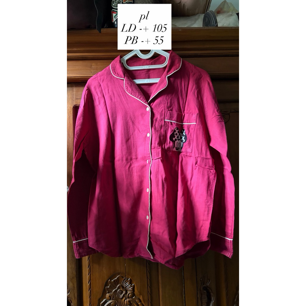 atasan baju tidur pink magenta tidak norak