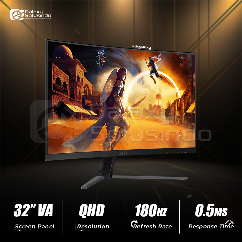 AOC CQ32G4E 32 Inch VA 0.5ms 180Hz QHD Curved Gaming Monitor - MG