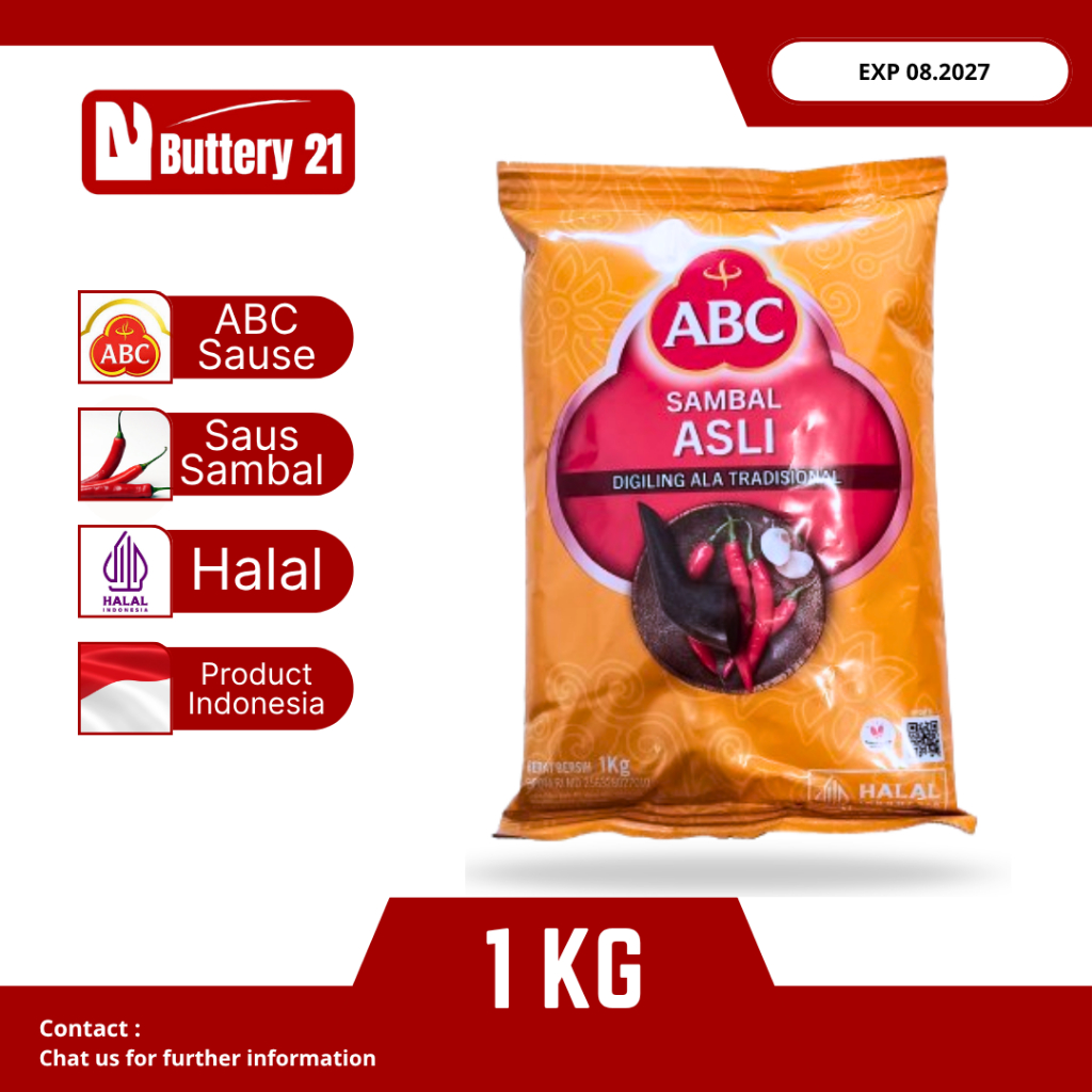 ABC SAUS SAMBAL 1 KG/ABC POUCH/ABC REFILL/SAUCE SAMBAL ASLI/SAUS CABE/SAMBAL SAUCE