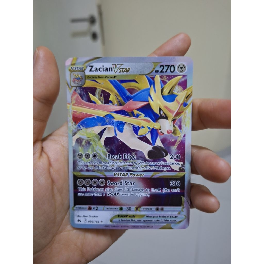 Kartu Pokemon English Zacian VSTAR 096/159 - Pokemon Crown Zenith Original