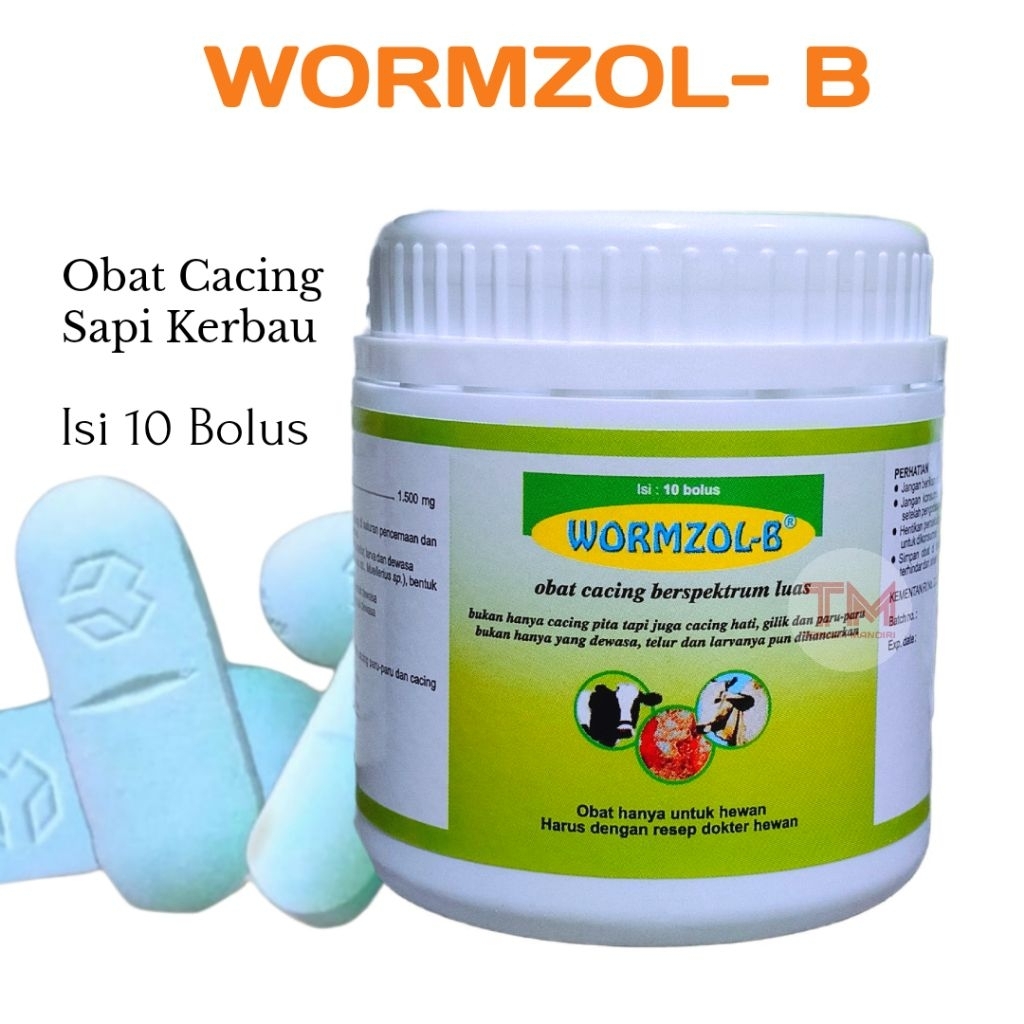 WORMZOL B 10 BOLUS Obat cacing sapi kerbau