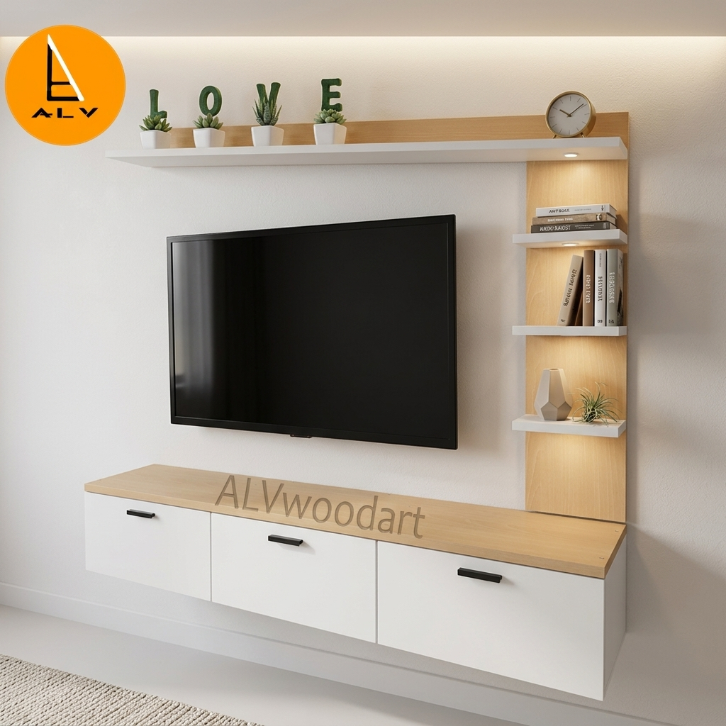 Begroup Tv Rak Tv Dinding Meja Tv 1set