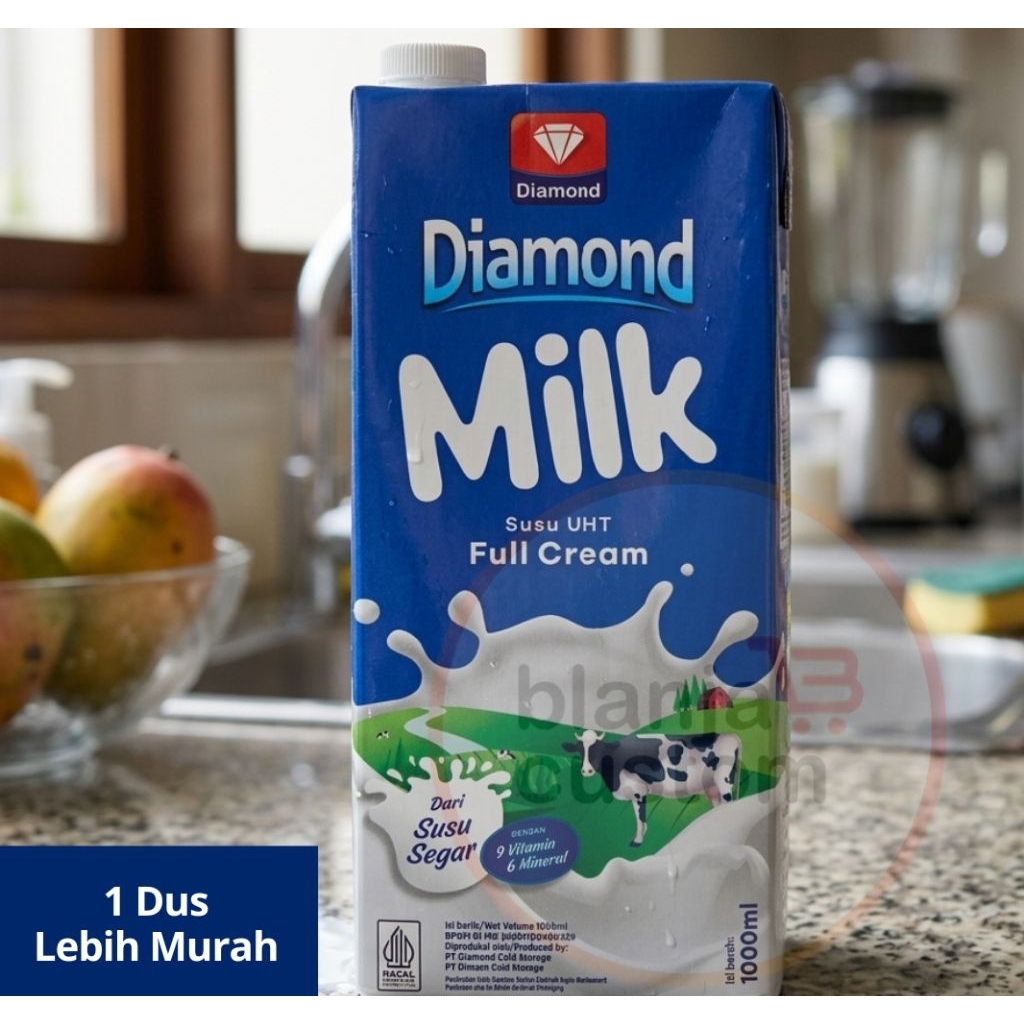 Susu UHT Full Cream Diamond 1 Dus / 1 Liter