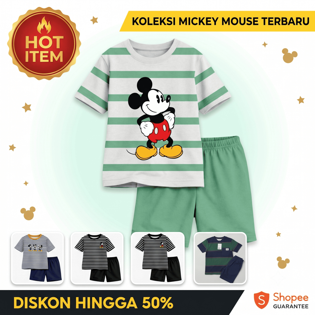 Setelan tshirt & shortpants anak HM ( Unisex )
