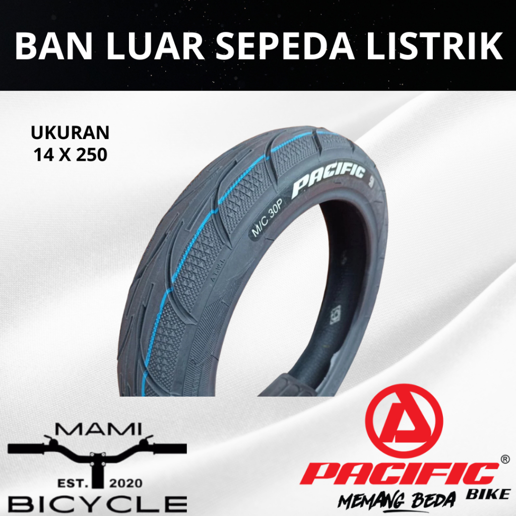 Ban Luar Sepeda Listrik Tubeless 14 x 250 Pacific