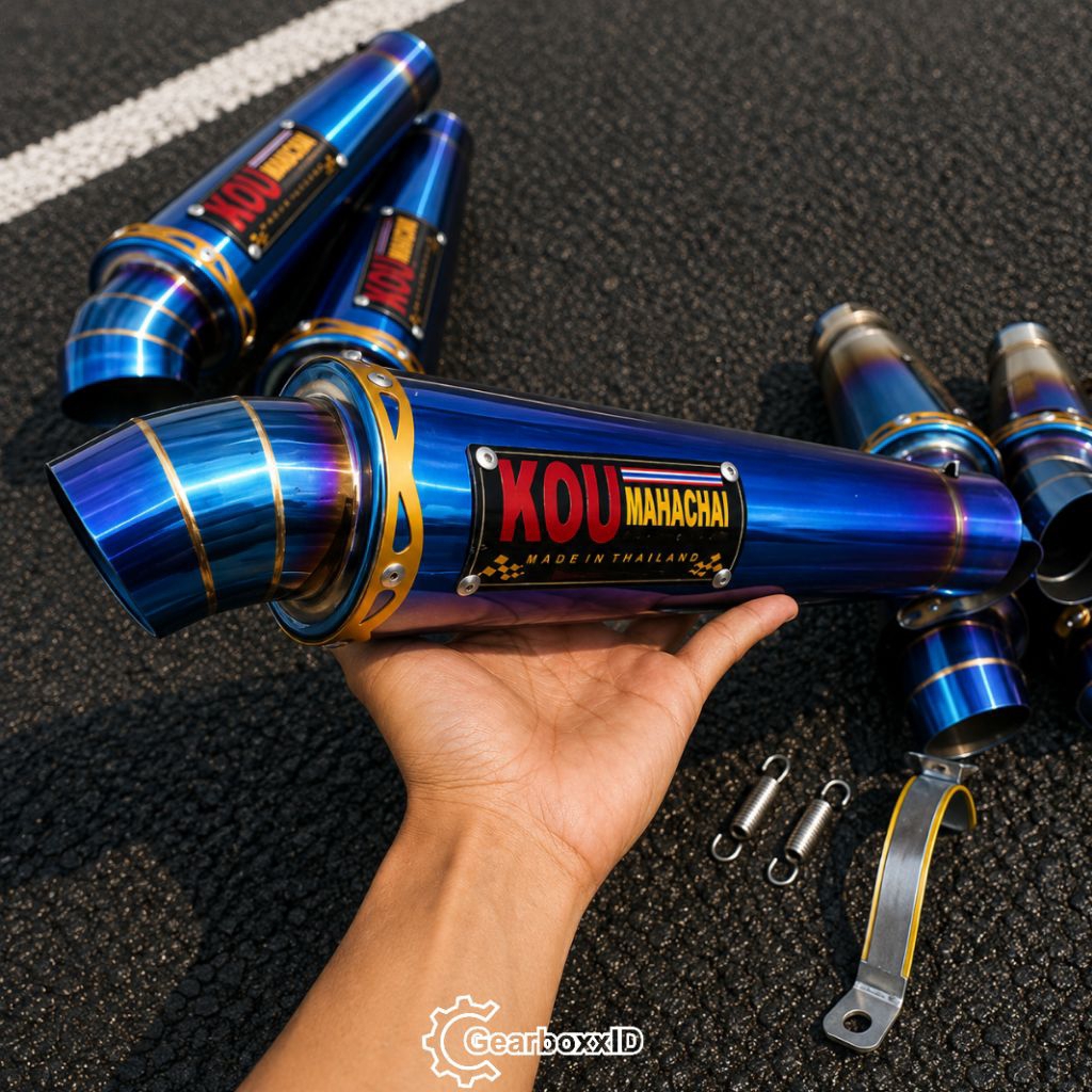 Silincer Knalpot KOU Mahachai Bluemoon Inlet 45mm Universal All GearboxxID