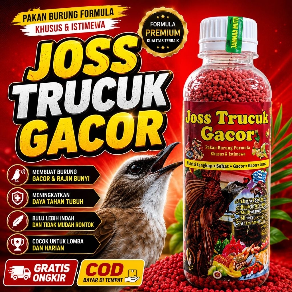 Voer Trucuk JOSS TRUCUK GACOR MERAH voer Trucuk gacor lorena  doping trucuk kutilang jalak voer