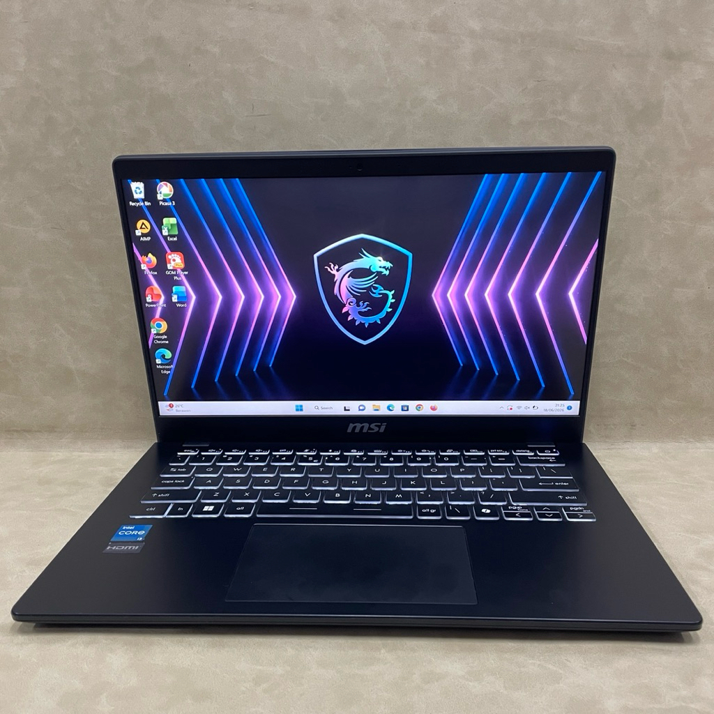 Laptop Second MSI Modern 14 C12MO intel i3-1215U RAM 8 GB/SSD 256 GB intel UHD 14”FHD IPS Slim mulus