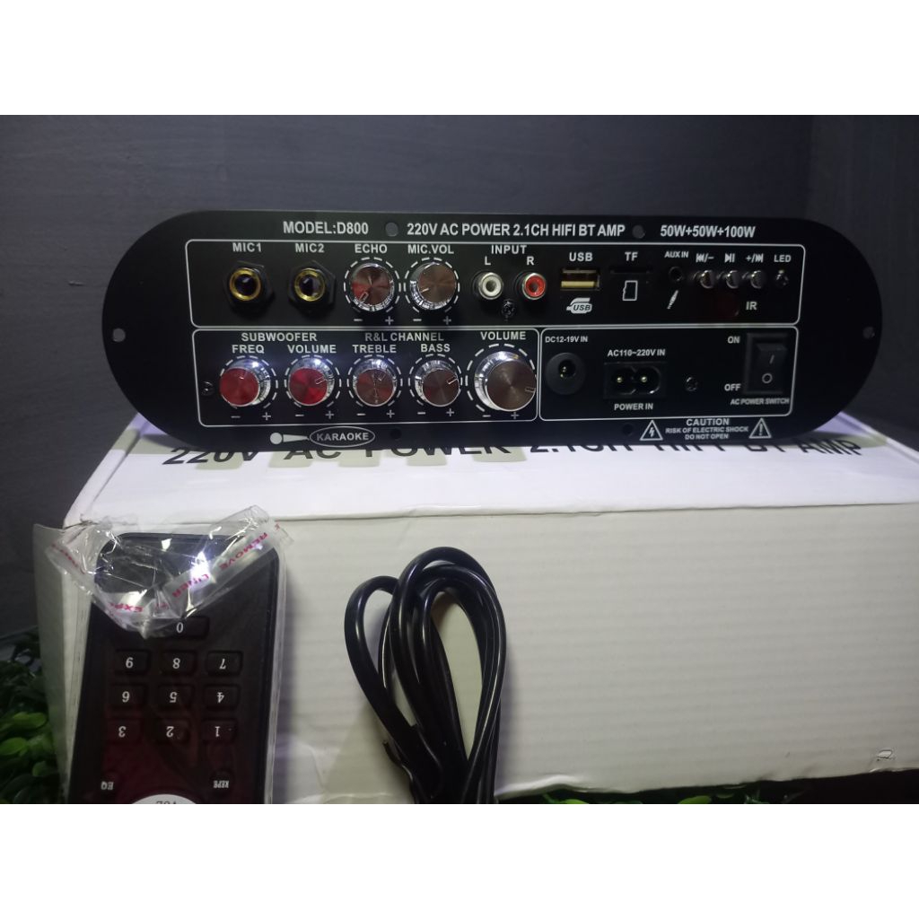 Amplifier D800 Class D 200watt pure Karaoke control, Bluetoeth