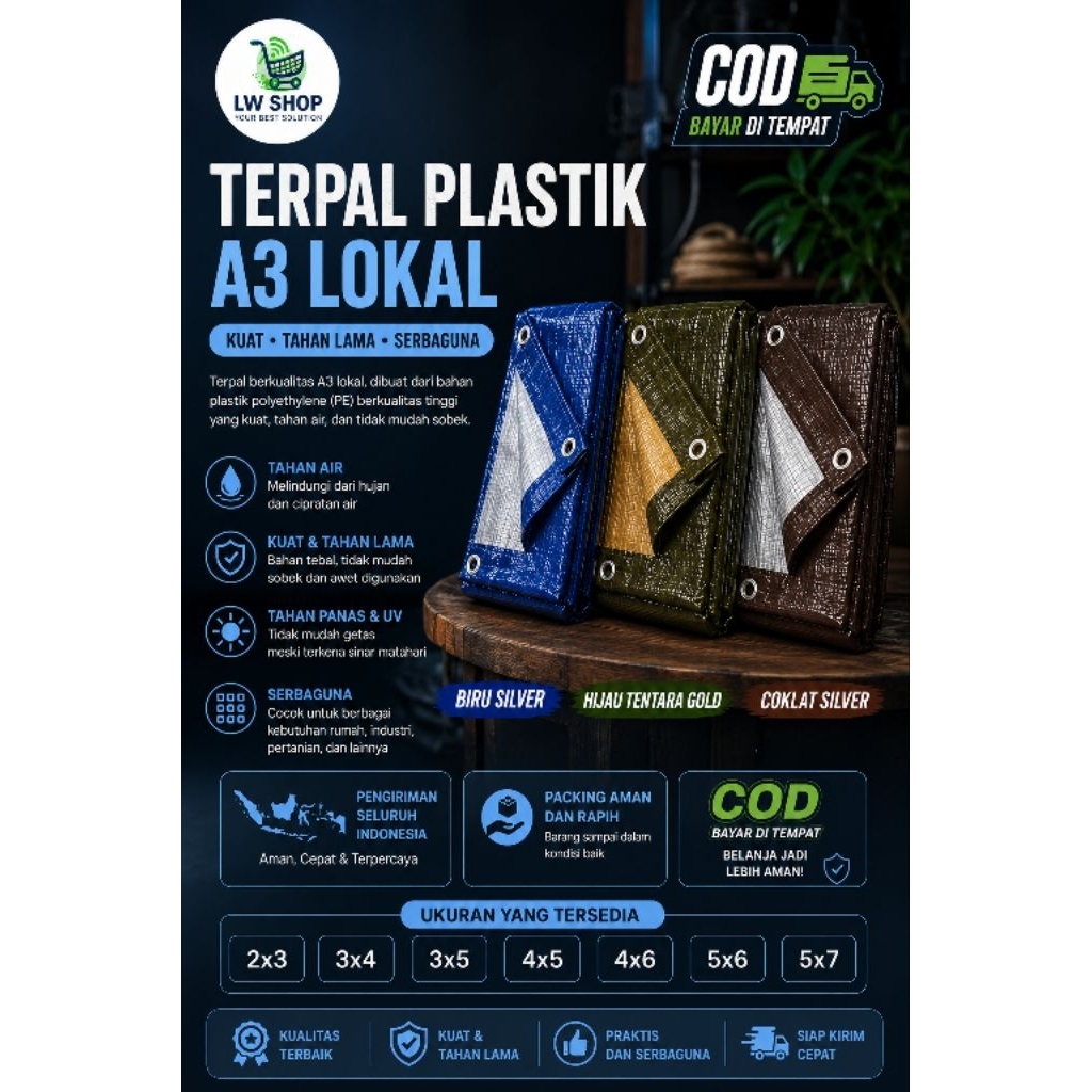 Terpal Plastik A3/Terpal A3 Gajah/Terpal A3 Murah