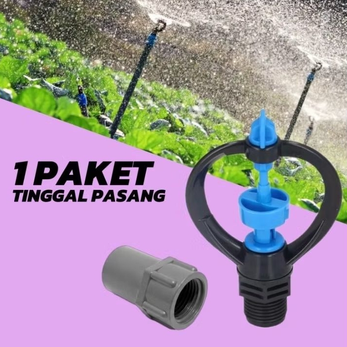 SPRINKLER PERTANIAN IRIGASI AIR TAMAN 360 DERAJAT SPRINKLER RURI + SHOCKDRAT 1/2 INCHI
