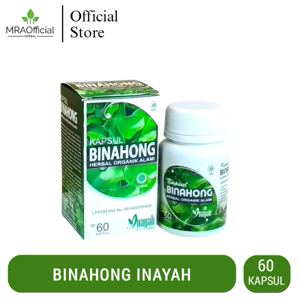 Kapsul Binahong Inayah Herbal | Binahong Inayah 50 Kapsul Original | Pengering Luka Jahitan