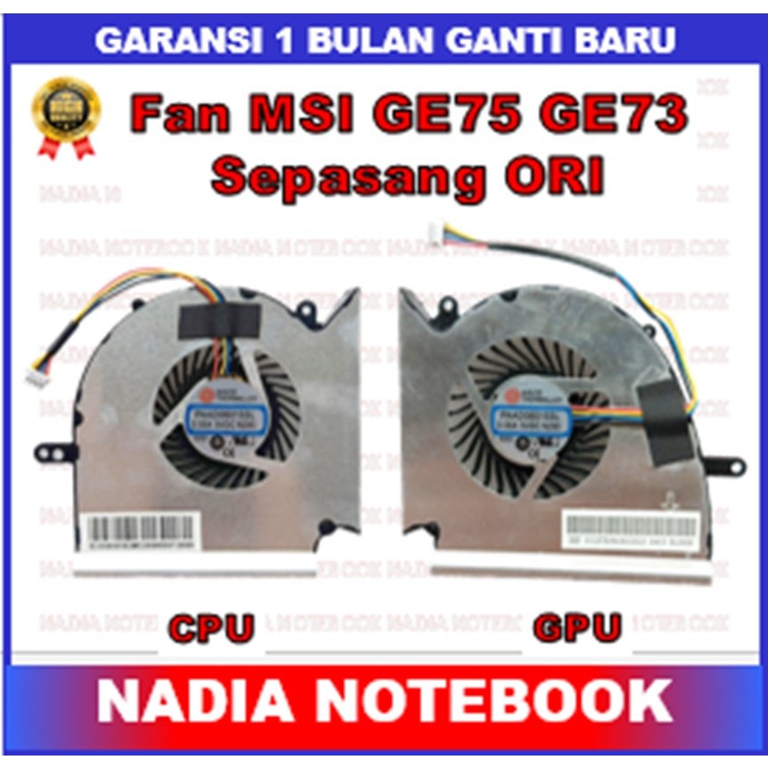 Fan MSI GE75 GE73 GE63 MS-16P1 GP73 GL73 GE75 GP75 GL75 WE75 PAIR ORI