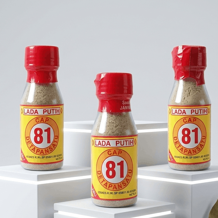 Lada Putih / Lada Putih Bubuk Botol 40gr Cap 81 / Bubuk Lada Putih Botol