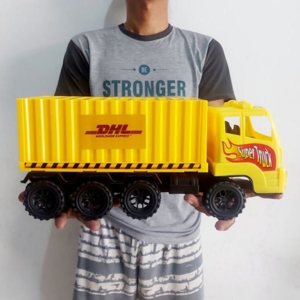 Mainan Mobil Truk kontainer Besar - Bahan Plastik Tebal, Warna Acak, Ukuran Besar