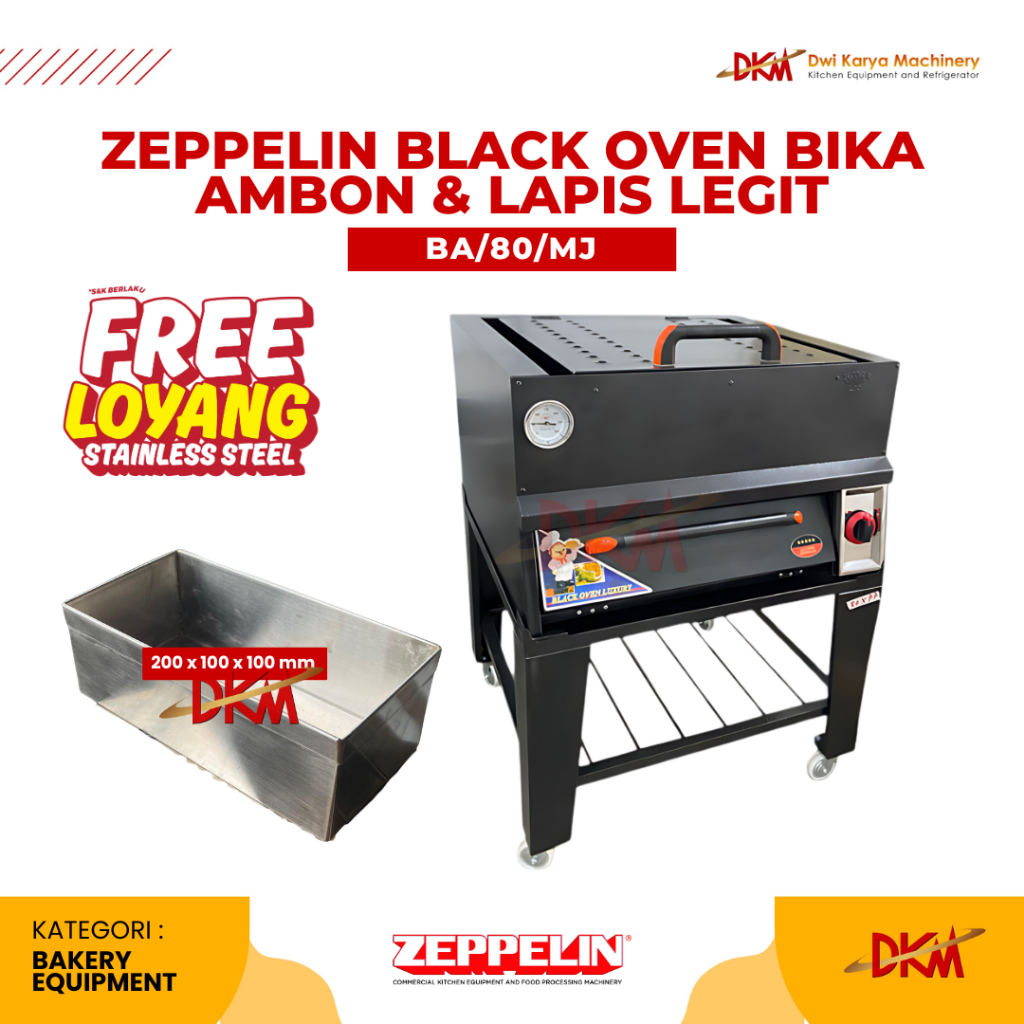 ZEPPELIN Black Oven Bika Ambon BA/80/MJ /  Oven Gas Bika Ambon BA/80/MJ