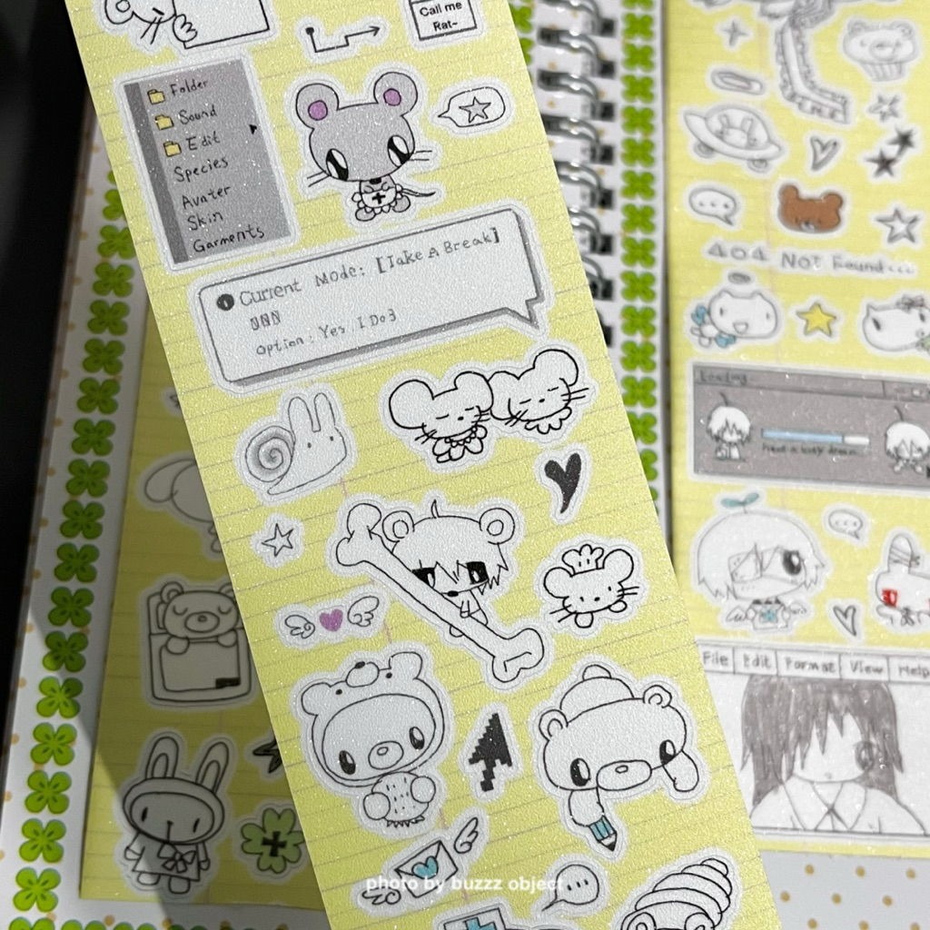 [softisue] Webcore Baby Mice Doodle Sticker || Cute Aesthetic Y2K Art Style Deco Stiker Journaling S