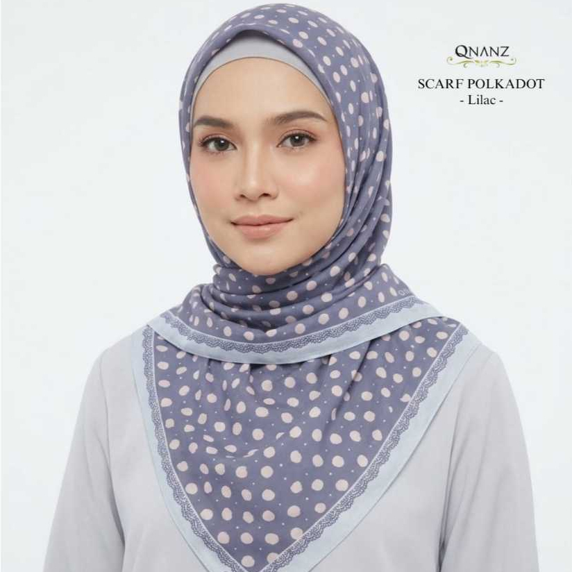 QNANZ_Polkadot - Scarf, Voal printing premium, Ringan dan Adem