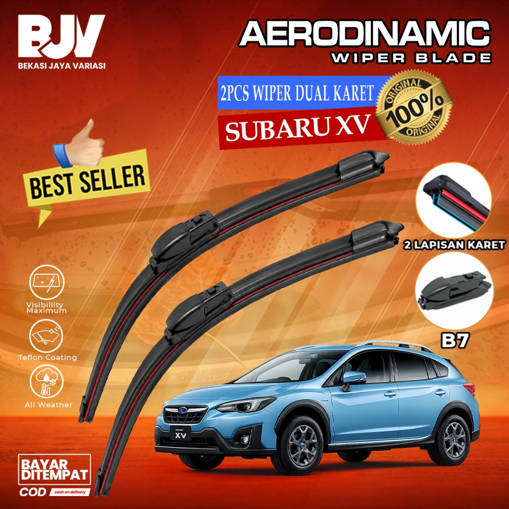 AERODINAMIC Wiper Mobil Dual Blade B7 - SUBARU XV - Wiper Frameless Dua Karet Universal
