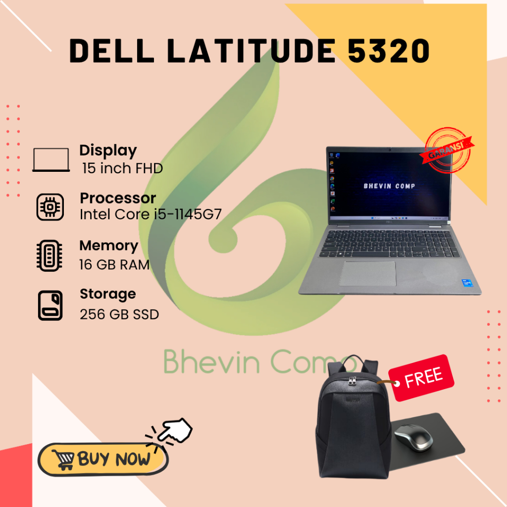 DELL LATITUDE 5320 INTEL CORE i5-1145G7 RAM 16GB SSD 256GB