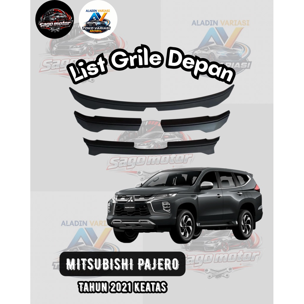 List Grille Bemper Depan Pajero 2021 Up Hitam Dof