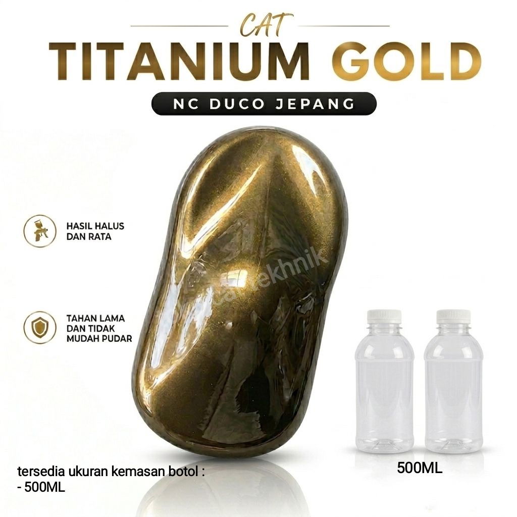 Cat Titanium Gold NC Duco Jepang Ecer 500ML | Cat Besi Kayu Warna Gold