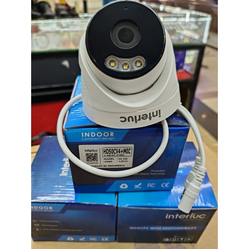 KAMERA CCTV INDOOR 5MP COLORVU+MIC AUDIO FULL COLOR SIANG MALAM