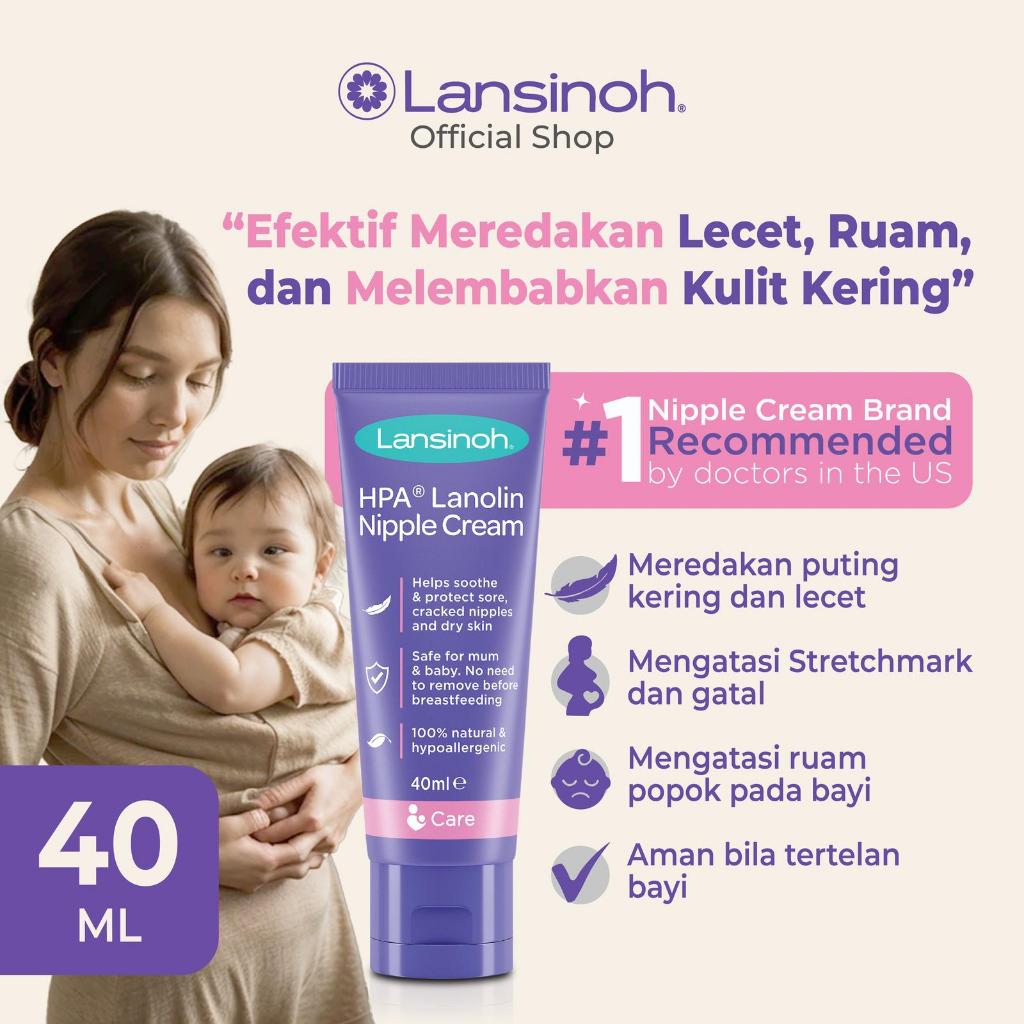 Lansinoh HPA Lanolin Nipple Cream 40ml / For Sore Nipples Cream 40 ml  / Salep / Krim Untuk puting I