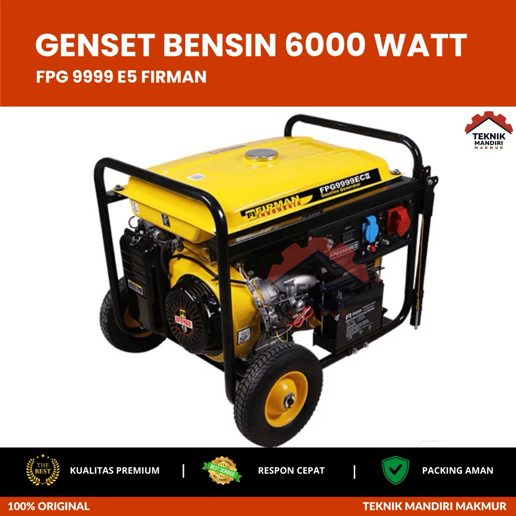 FPG 9999 E5 FIRMAN GENSET BENSIN OUTPUT 6000 WATT GENERATOR BENSIN FPG9999E5 FIRMAN