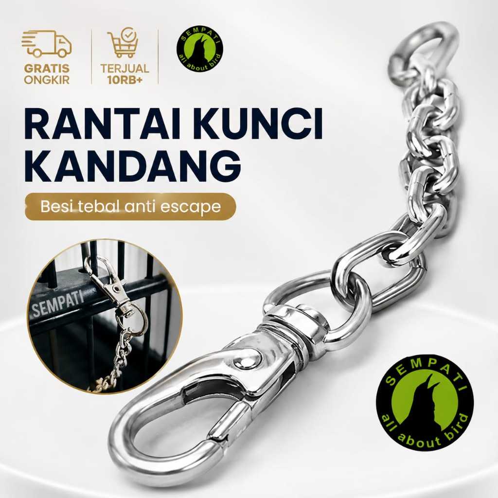SEMPATI Rantai Kunci Sangkar Kandang Burung Pengunci Anti Escape Gembok Sangkar Murai Lovebird Kenar
