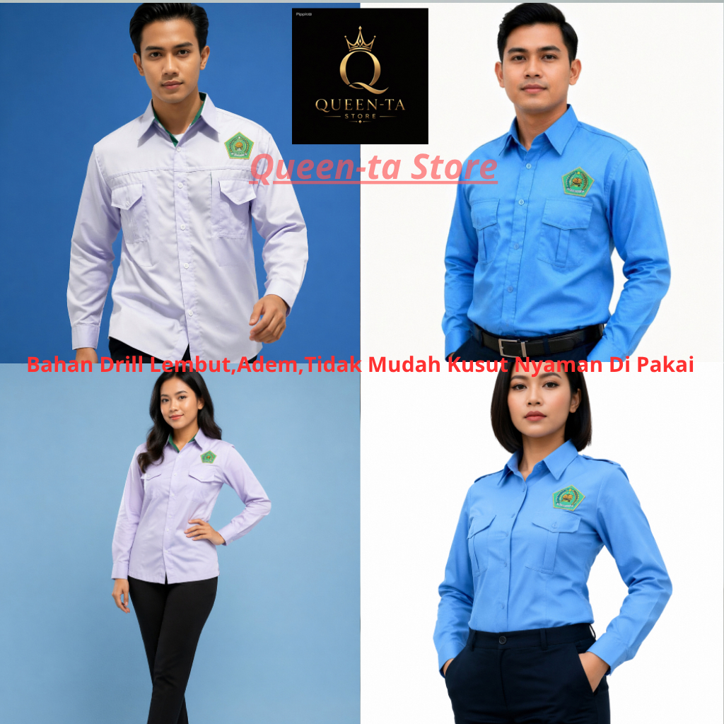 KEMENAG BIRU MUDA & KEMENAG PUTIH,Kemeja dinas kemenag BIRU MUDA / PUTIH pria dan wanita.