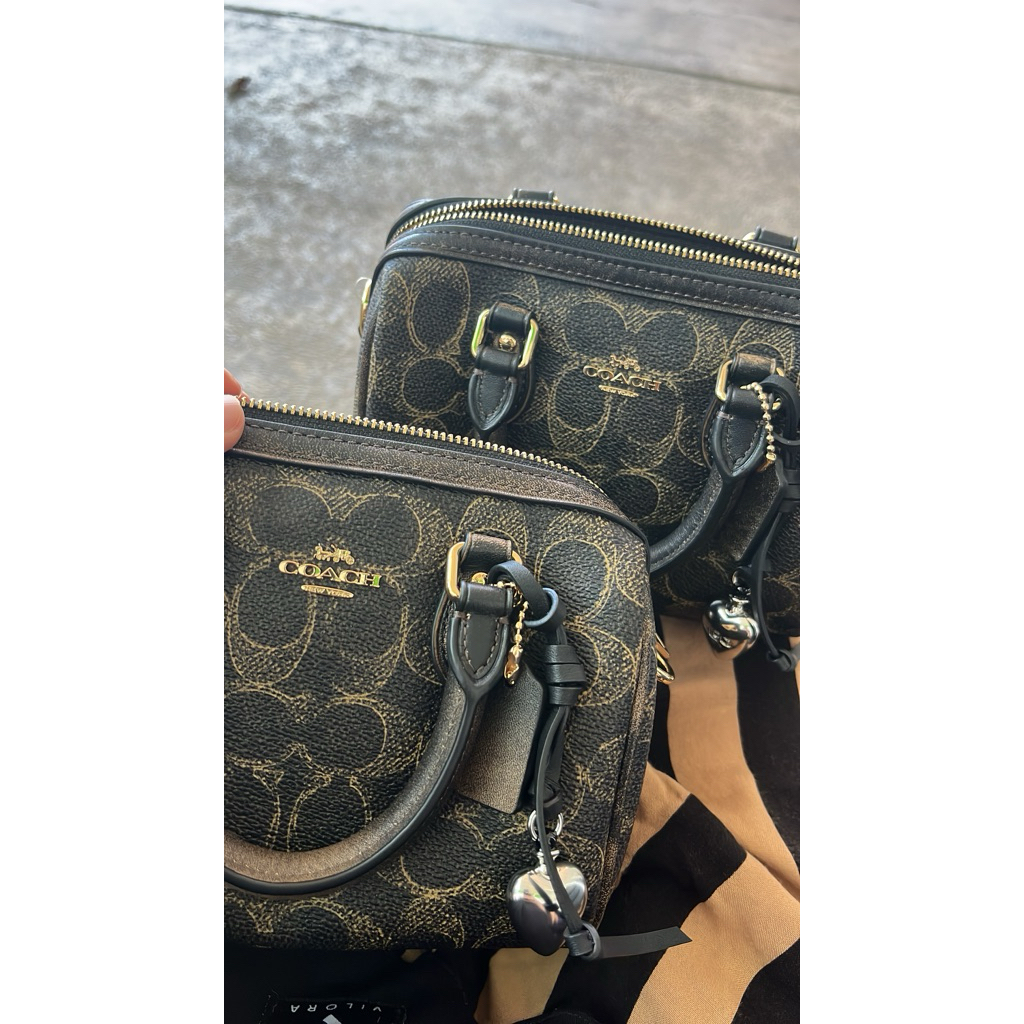 coach mini rowan loved leather