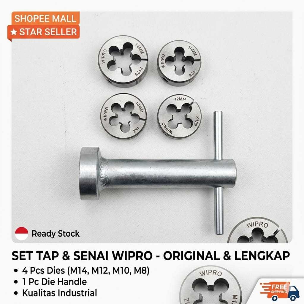 WIPRO MATA SENAI / SET MATA DAN GAGANG SENAI TAP / HAND TAP M10 M12 M14