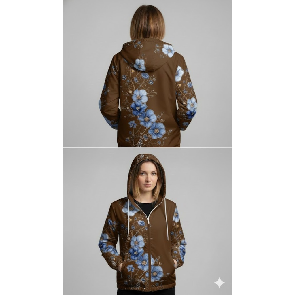 JAKET PARASUT MOTIF BUNGA LUCU mantap Jaket Parasut Jumbo Wanita pria Printing