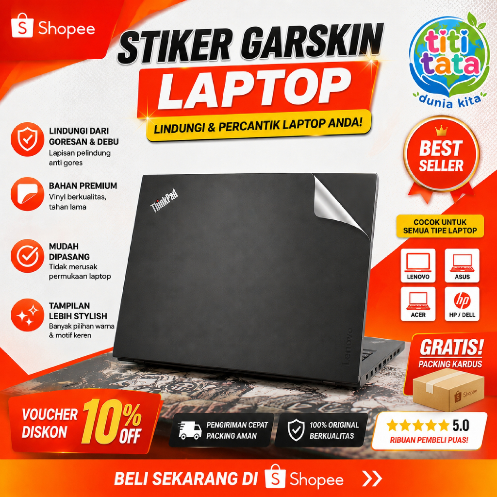 (2) GARSKIN Stiker Pelindung Goresan Laptop Lenovo Thinkpad X1 Series - X1 Carbon / X1 Extreme / X1 