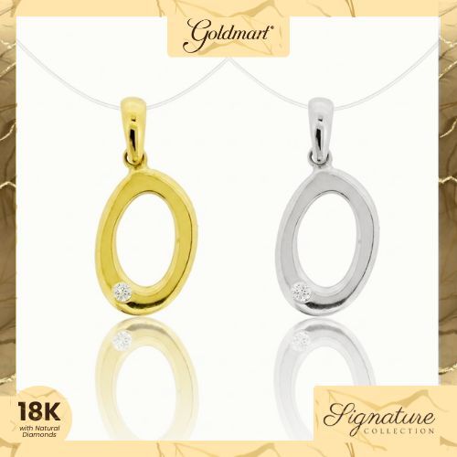 GOLDMART Liontin Emas Berlian Charmora Alphabet - Huruf O (Kuning) TP 0440