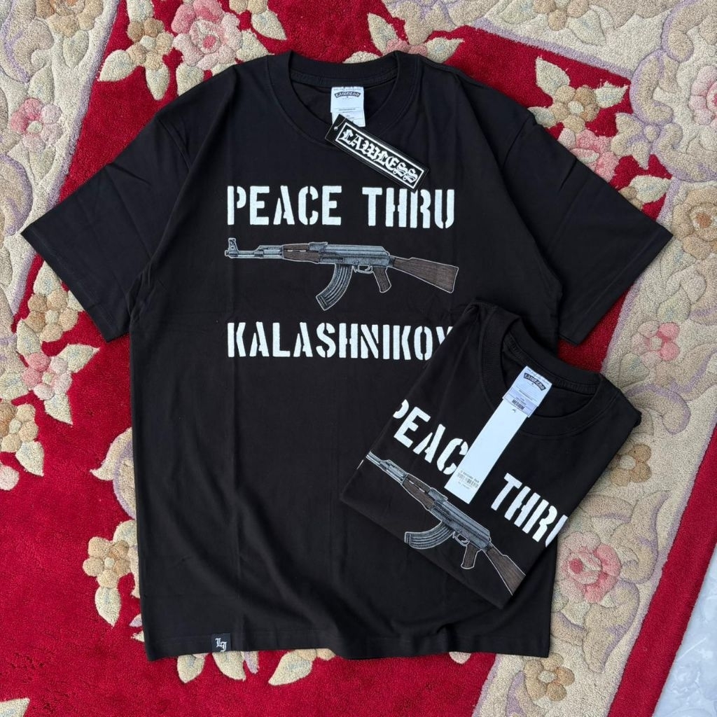 Tshirt Lawless Jakarta - Peace Thru Kalashnikov Original Merchandise