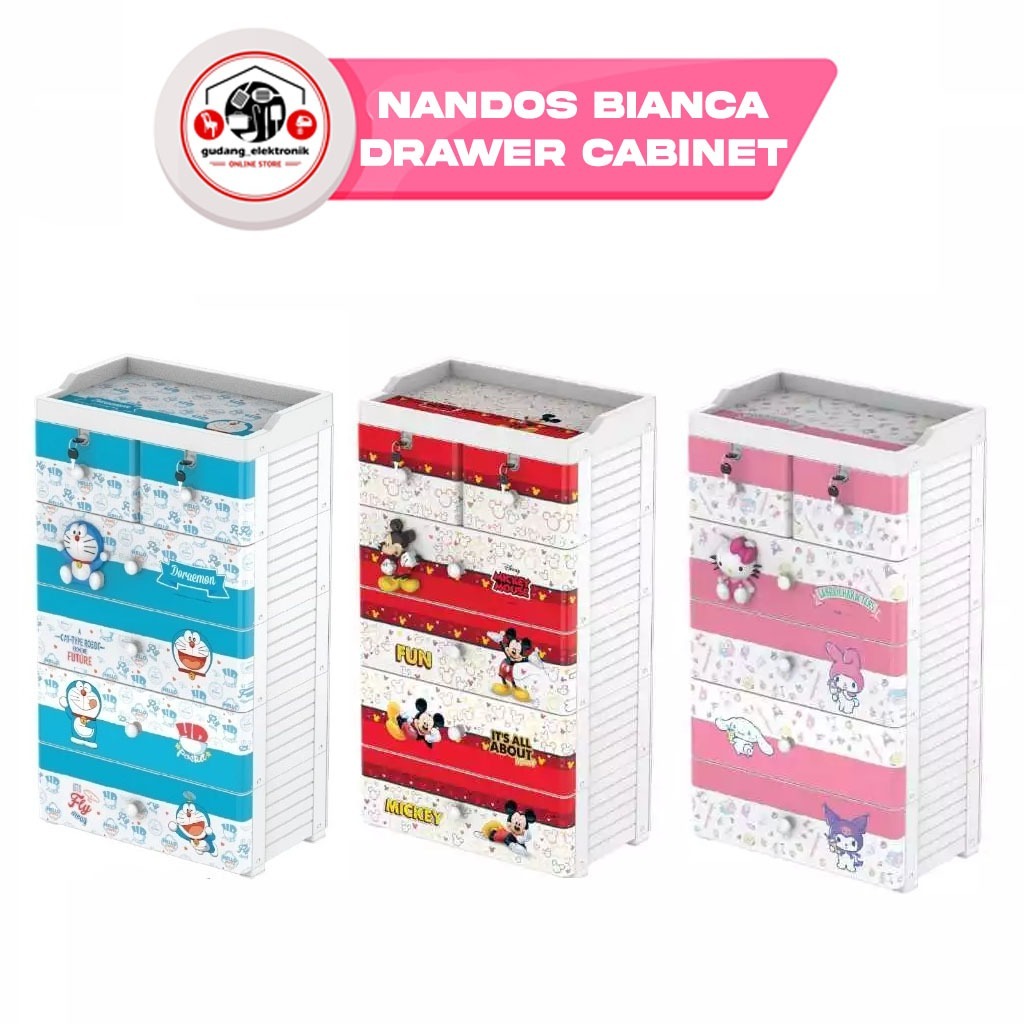 Nandos Bianca Drawer Cabinet 4 Susun 5 Susun