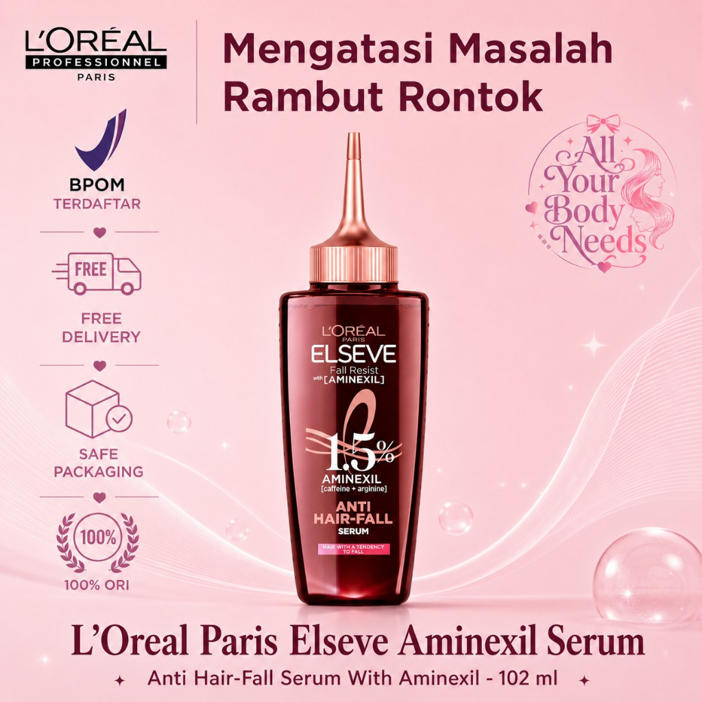 Loreal Paris Elseve Fall Resist Aminexil Serum 102 ML - Perawatan Rambut Intensif, Perawatan Rambut Rontok Patah,  Menguatkan Akar, Kurangi Kerontokan