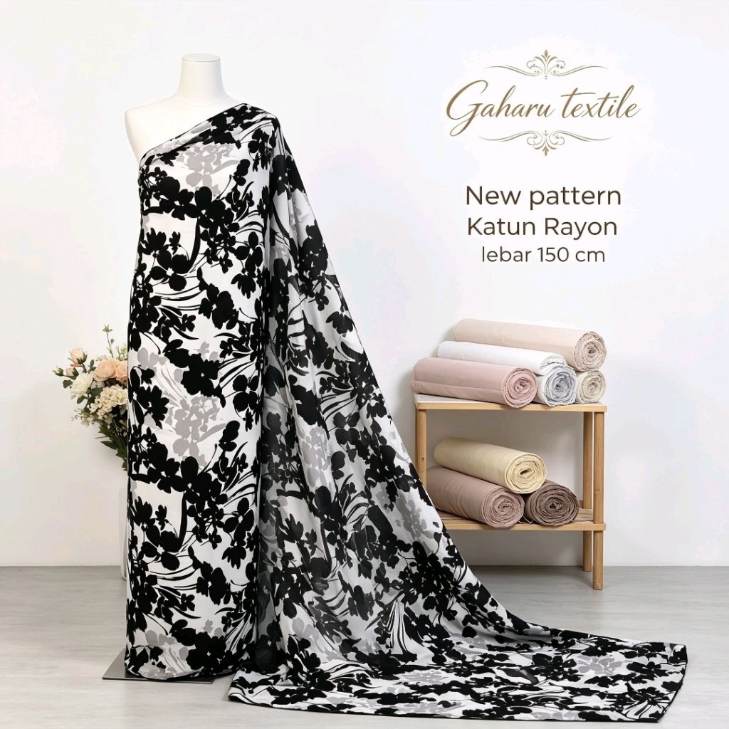bahan katun rayon viscose premium - rayon viscose motif - rayon viscose meteran (CTK)