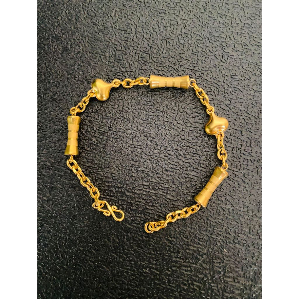 gelang rantai bambu love asli Titanium awet tahunan