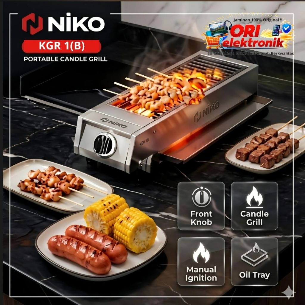 NIKO KOMPOR GAS PEMANGGANG SINGLE PORTABLE CANDLE GRILL KGR 1(B)