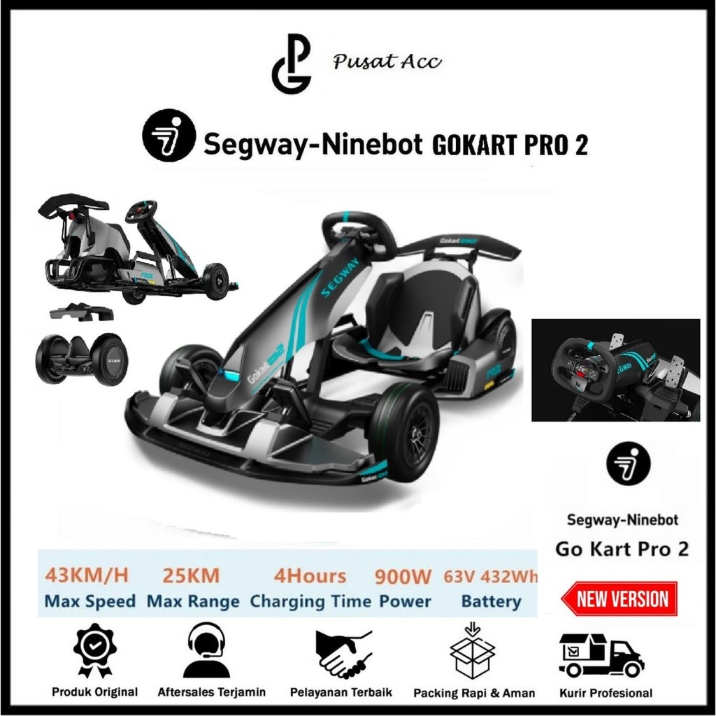 Segway Ninebot Gokart Pro Versi 2 Fullkit With Ninebot Mini S-Max New Version - Segway Ninebot Max E