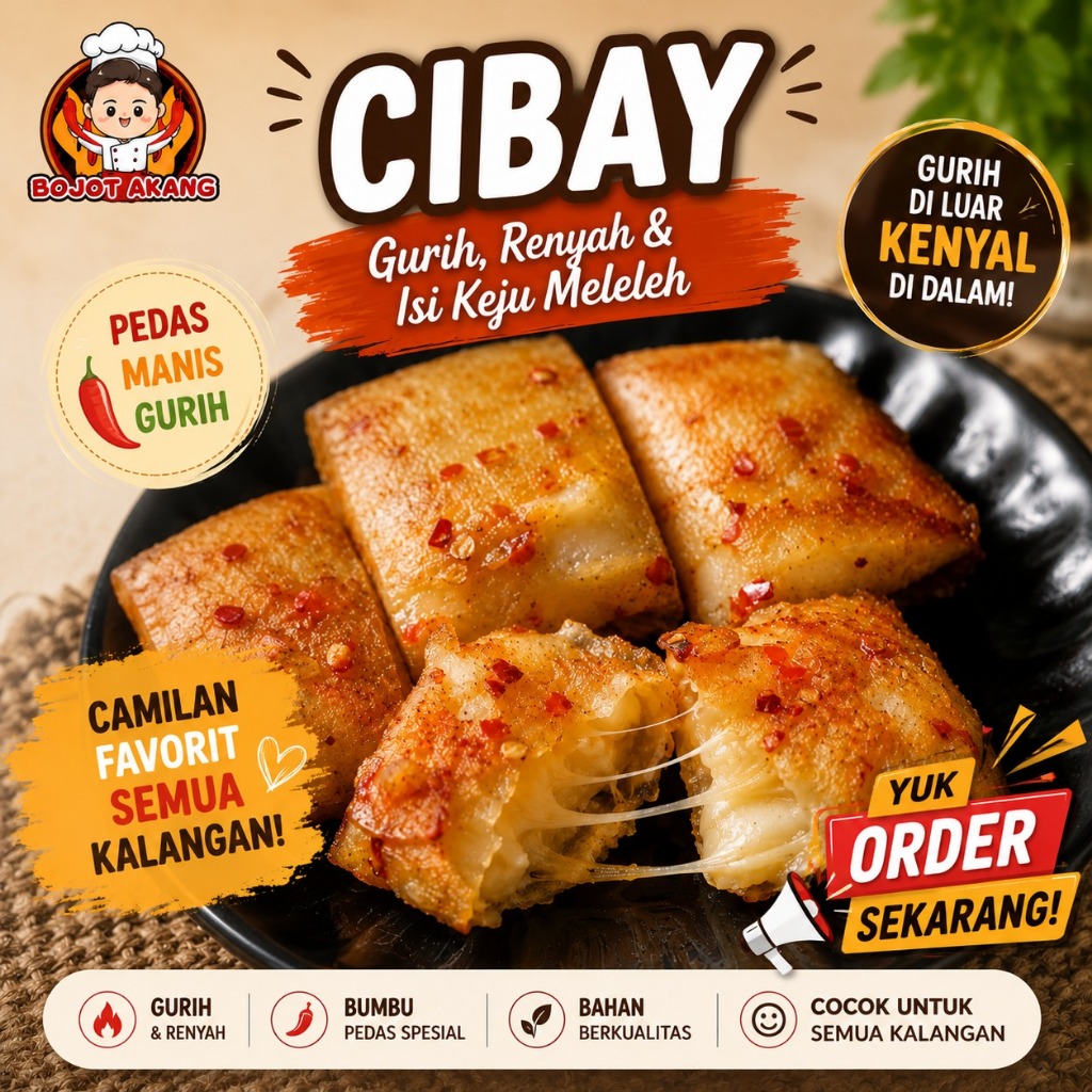 Cibay Bojot Akang 8 Pcs – Cibay Frozen Lumer, Gurih & Renyah - Camilan Kekinian Favorit Keluarga