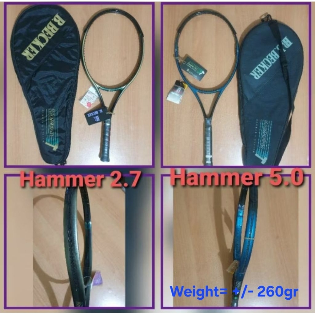 RAKET TENIS MEREK BORIS BECKER. HAMMER 2.7 / HAMMER 5.0. CUCI GUDANG.