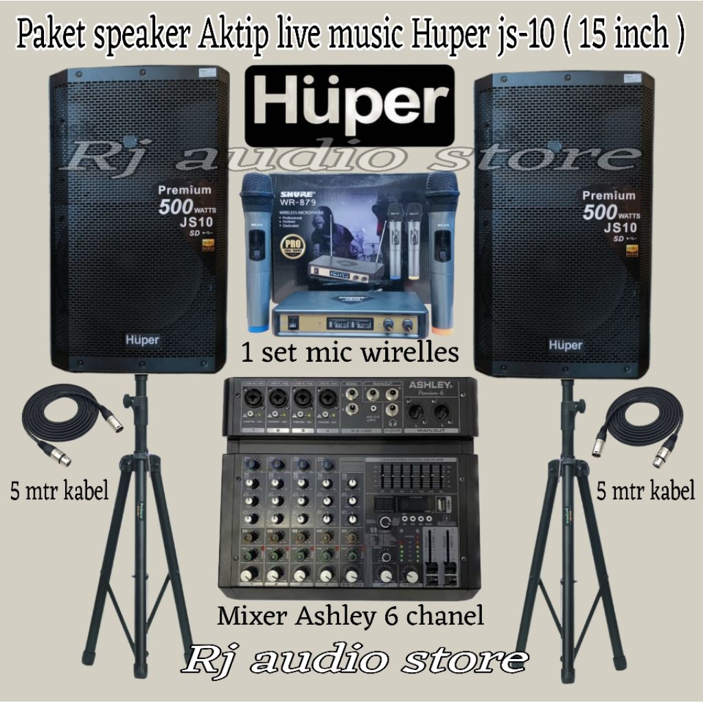 paket speaker Aktip Live Music, Huper js-10 ( 15 inch )