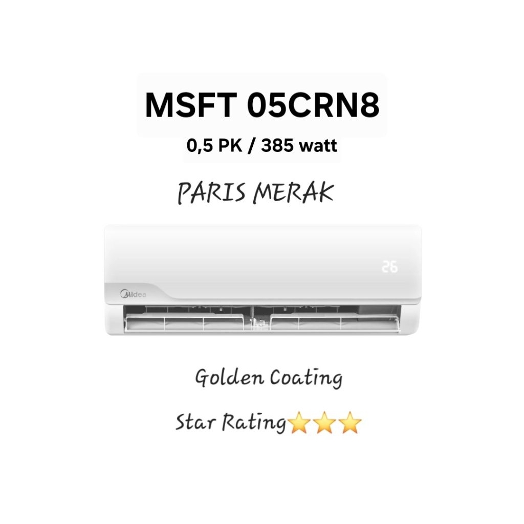 Midea Ac 0.5pk MSFT-05CRN8 (PEMASANGAN CILEGON MERAK)