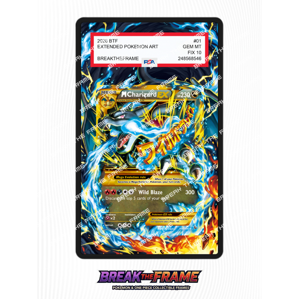 M Charizard EX - Flashfire #69 - Extended Art Pokemon TCG for Slab Guard / Slab Sleeve