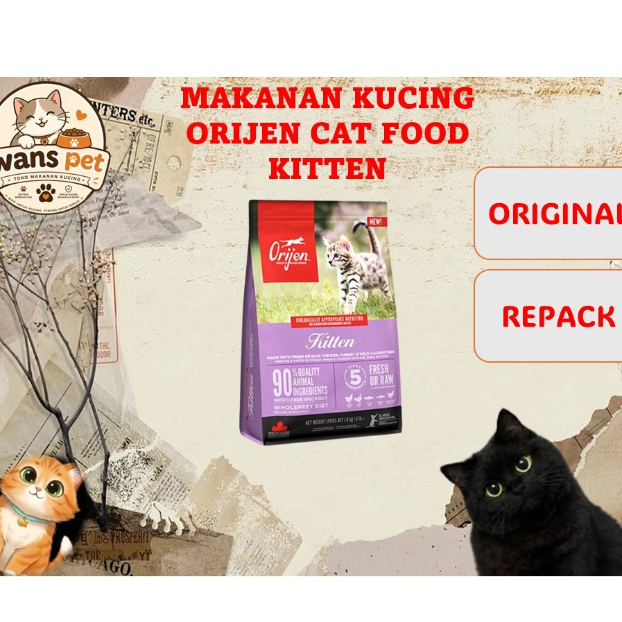 MAKANAN KUCING ( ORIJEN CAT FOOD KITTEN KEMASAN 1KG ) ( ORIJEN CAT FOOD KITTEN )