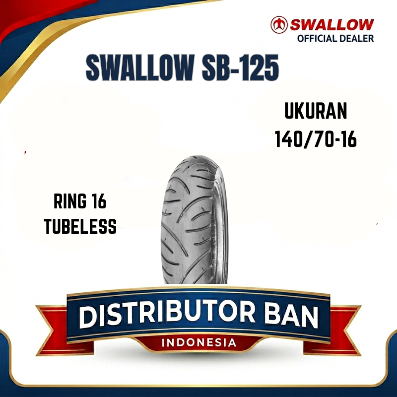 BAN LUAR SEPEDA MOTOR SWALLOW SB-125 140/70-16 RING 16 TUBELESS